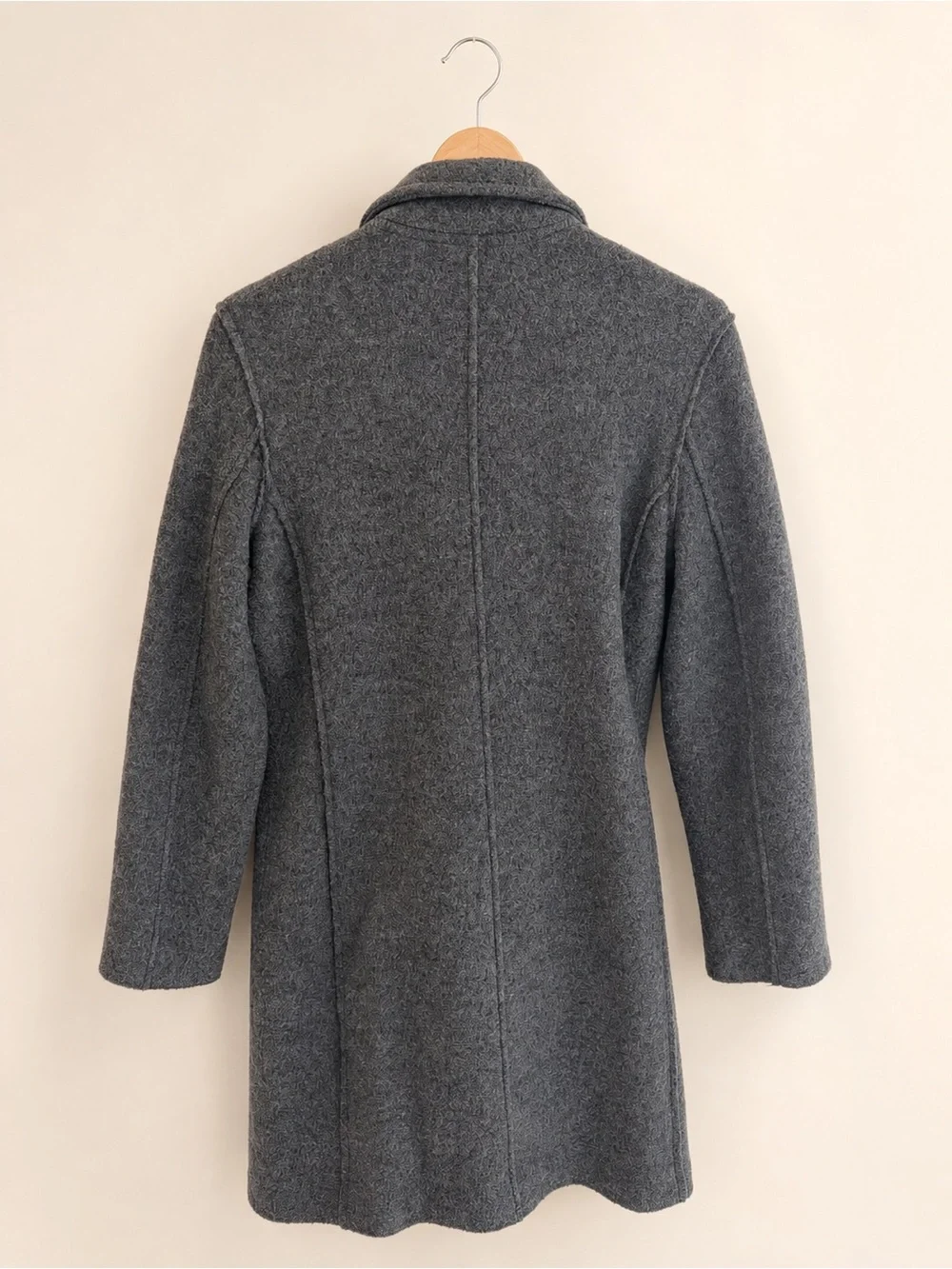 J. Crew Women's Double-Breasted Italian Boiled Wool Coat in Grey